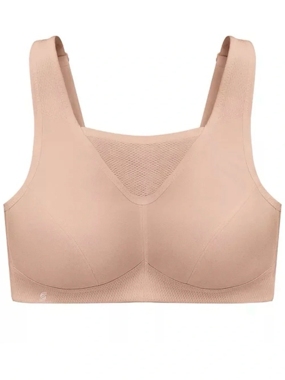 GLAMORISE Women's Plus Size No-Bounce wirefree Camisole Sports Bra Beige 48C